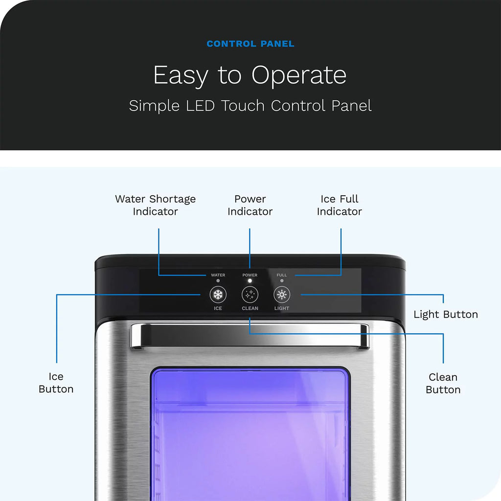 hOmeLabs Countertop Nugget Ice Maker - Stainless Steel with Touch Screen K58144