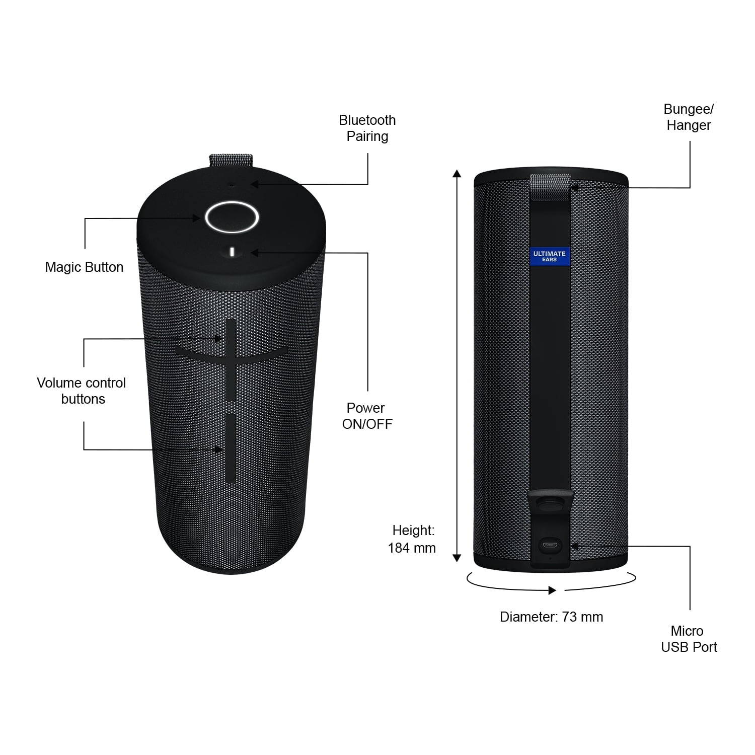 Ultimate Ears BOOM EXC Portable Waterproof Bluetooth Speaker, Night Black Q920