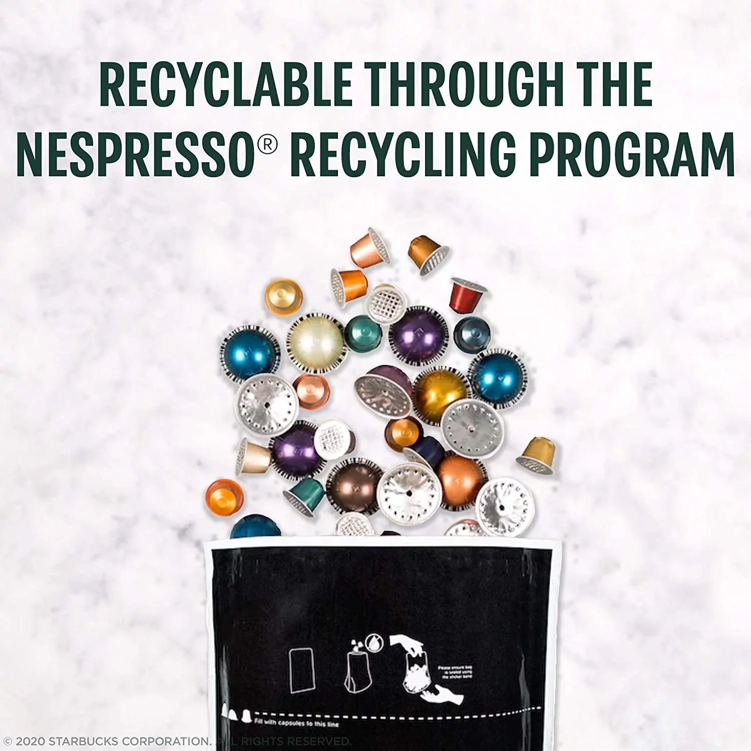 Starbucks Coffee Nespresso Vertuo Capsules, Dark Roast Espresso, 10 Count I705