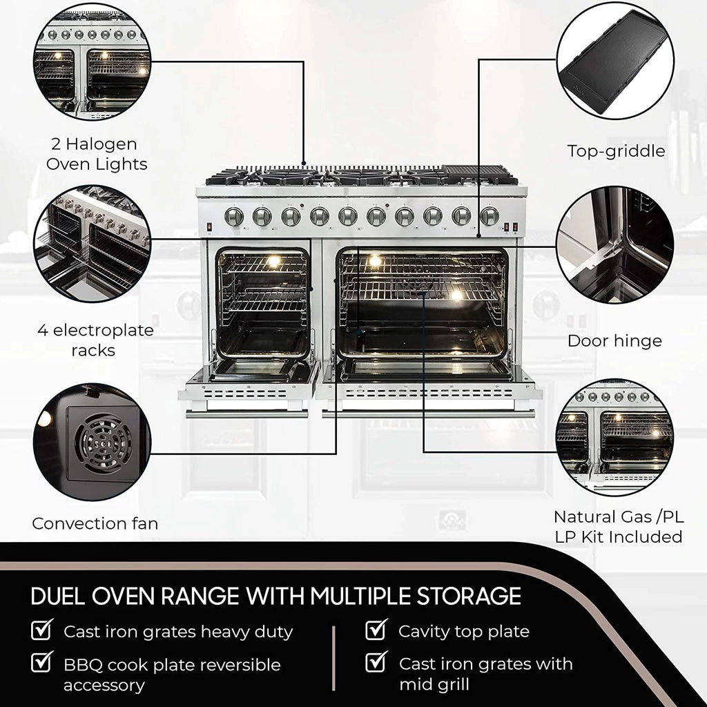 Galiano Gold Professional 48" Freestanding Gas Range H868