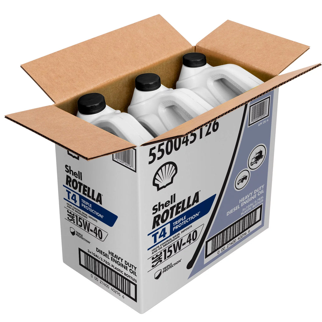 Shell Rotella T4 Triple Protection 15W-40 Diesel Motor Oil 1 Gallon 3 Pack P776