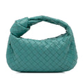 Pre-Owned Authenticated Bottega Veneta Mini Intrecciato Jodie Calf Leather Blue Handbag Top HandleBag Unisex (Good)