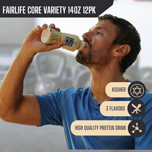 Core Power Fairlife 26g Protein Milk Shakes Chocolate 14 Fl Oz (Pack of 12) with Key Chain D625937