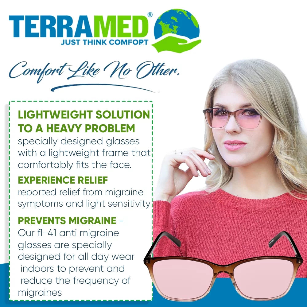 Terramed Juri FL-41 Migraine Glasses for Light Sensitivity Relief J117970