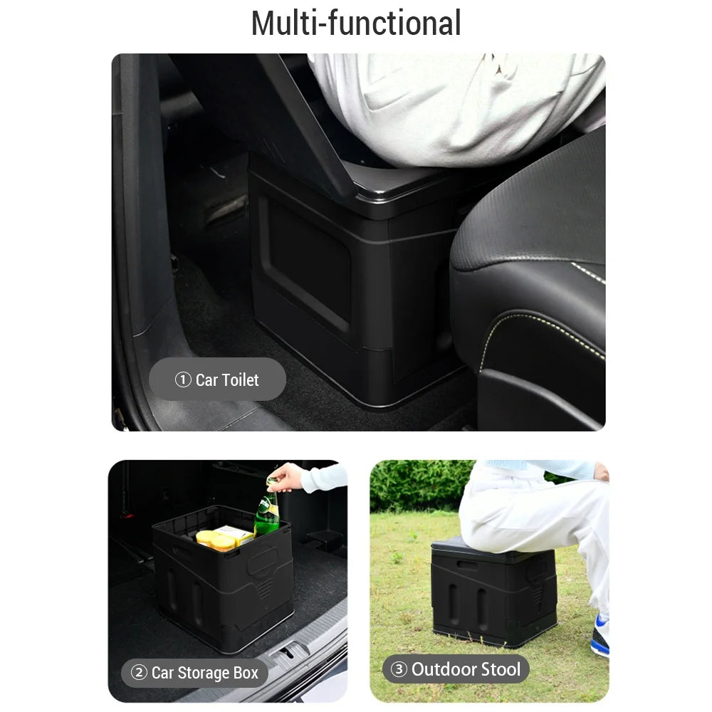 Dazzduo Folding Potty with Lid, Portable Toilet H4564