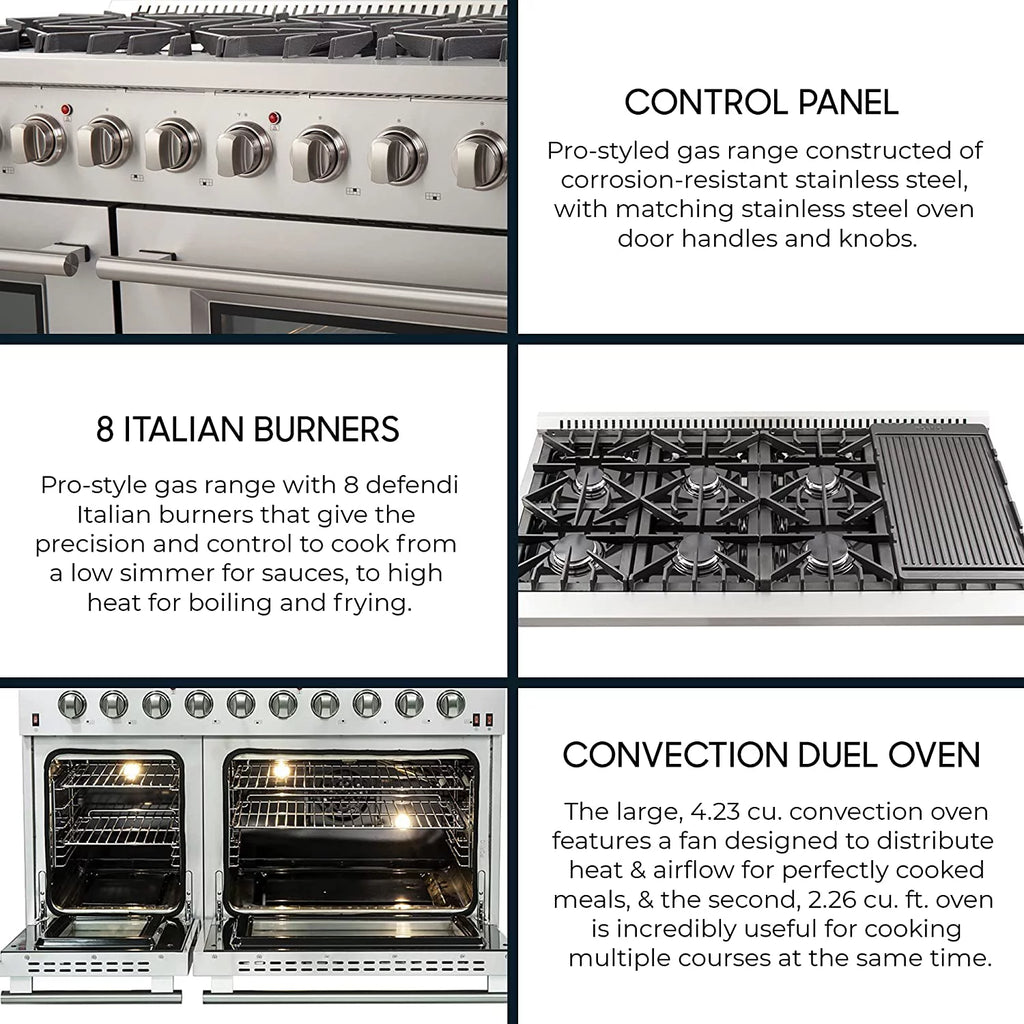 Galiano Gold Professional 48" Freestanding Gas Range H868