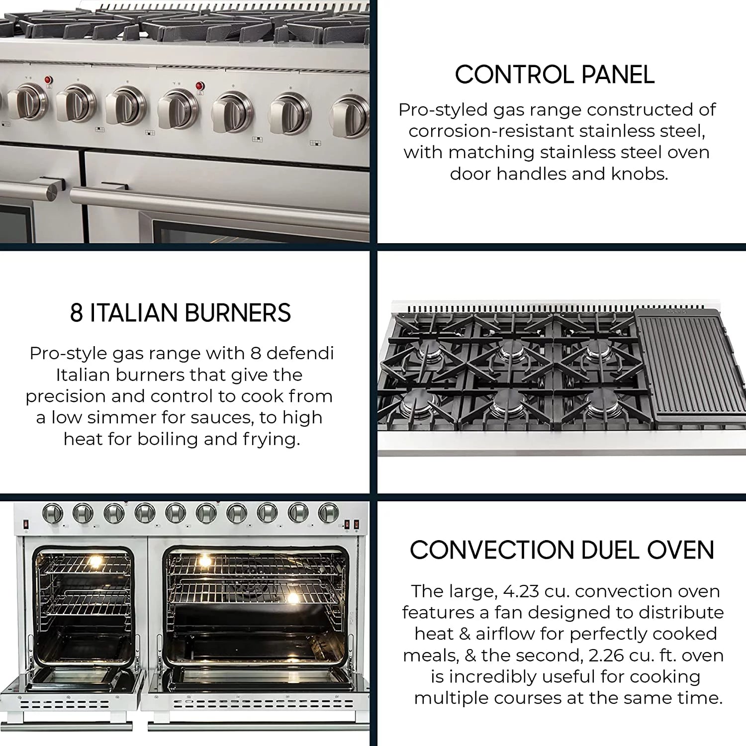 Galiano Gold Professional 48" Freestanding Gas Range H868
