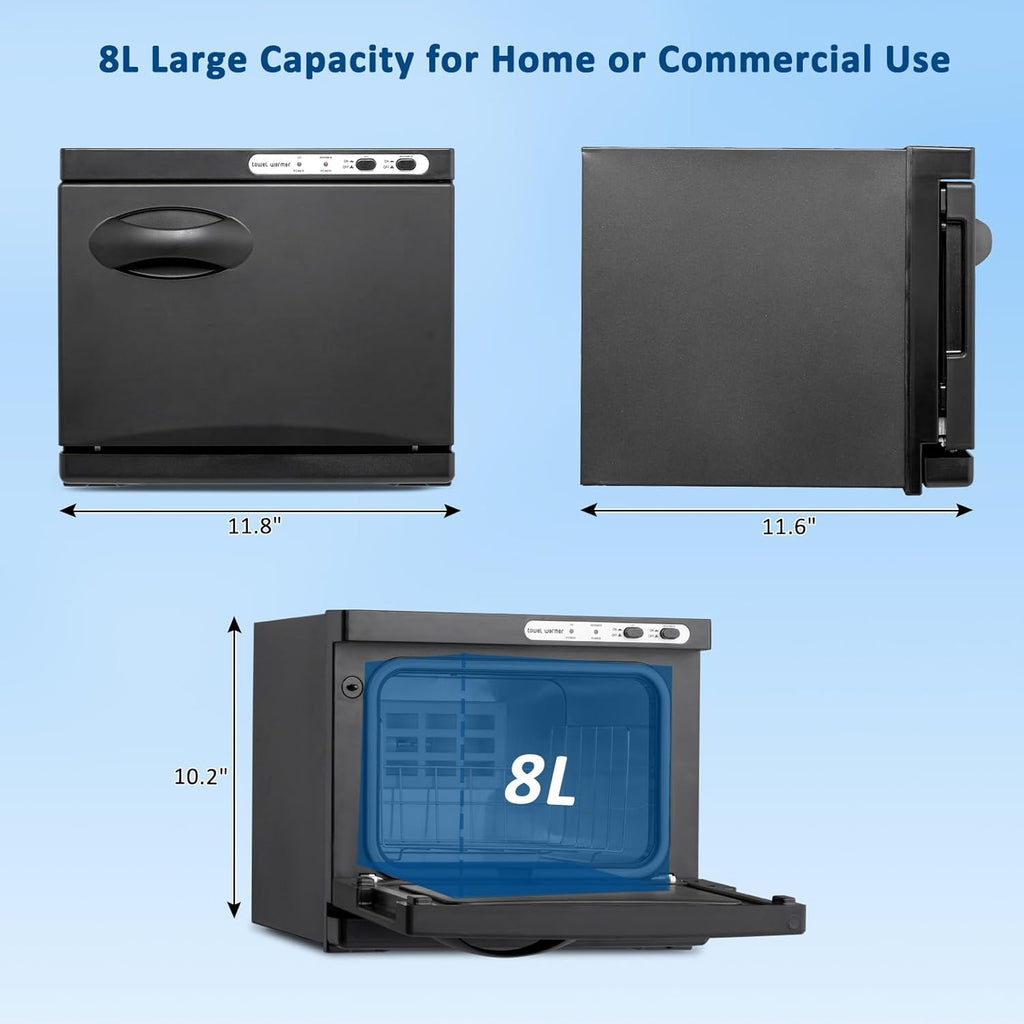 Black Aluminum Towel Warmer Cabinet for Salons & Spas F920198