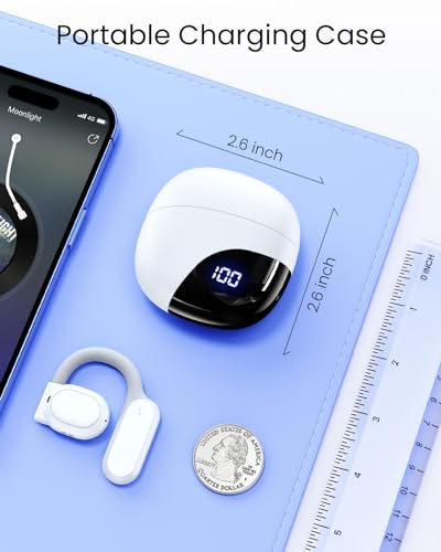 TAGRY Open Ear Headphones Wireless Earbuds Bluetooth 5.3 IPX7 White D890821
