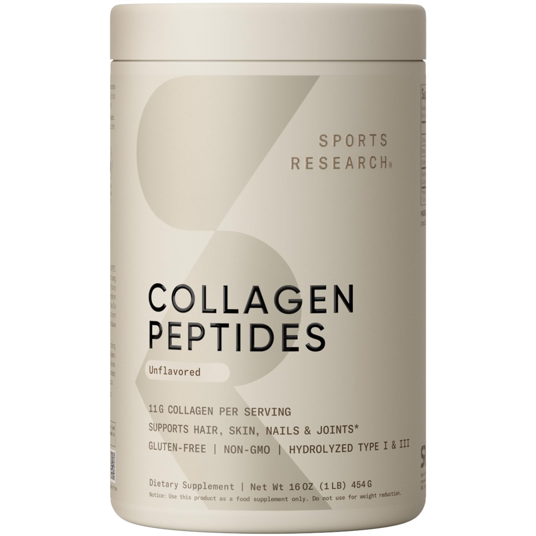 Sports Research® Collagen Peptides Protein Powder 16oz (Unflavored)