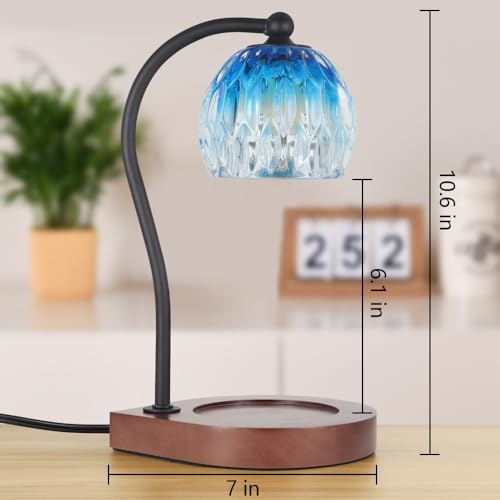 Candle Warmer Lamp with Timer & Dimmer for Jar Candles, Black-Blue I83292