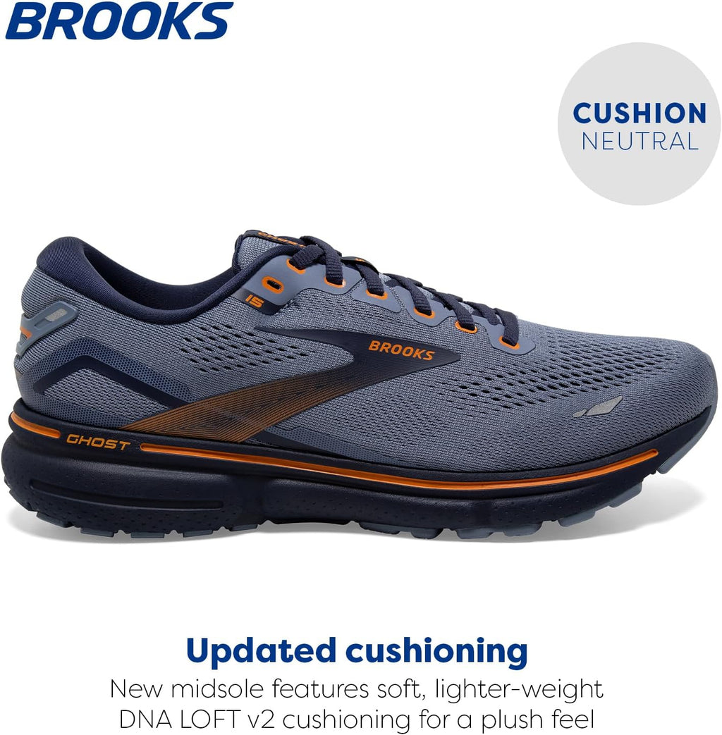 Brooks Men's Ghost 15 Neutral Running Shoe, Wide H16302