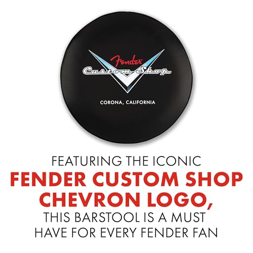 Fender Custom Shop Chevron Logo Swivel Barstool, Black, 24" G160