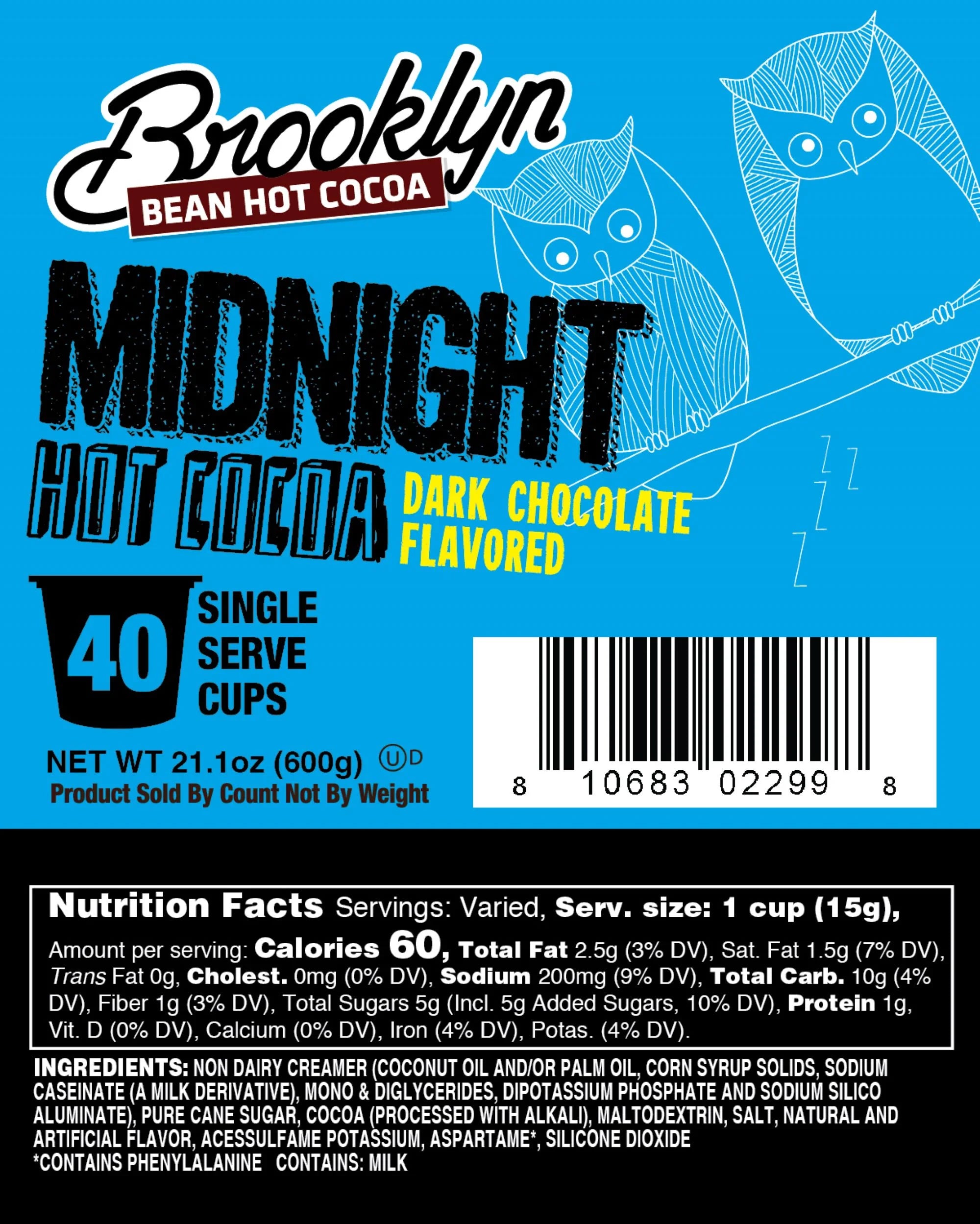 Brooklyn Beans Midnight Dark Chocolate Hot Cocoa Pods, 40 ct J4094