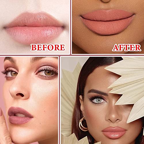 Matte Liquid Lipstick Set - Long-Lasting Waterproof Lip Stain (Light Red) W889