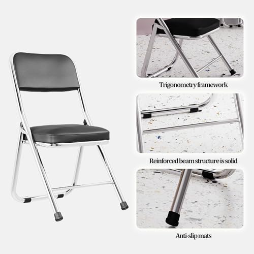 Folding Chairs with Padded Seats for Indoor Outdoor Dining Party, Purple U402