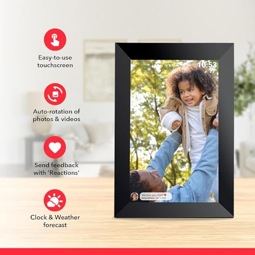 Frameo 10.1 Inch WiFi Digital Picture Frame with Touch Screen, 32GB, Black G5743