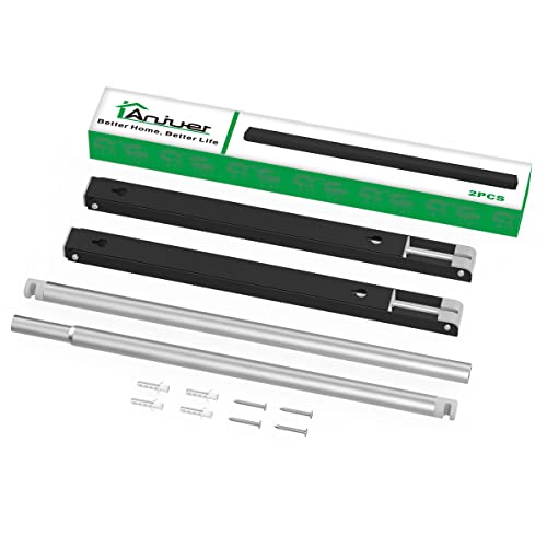Wall Mounted Folding Drying Rack Aluminum White 2 Racks with Rod L5210