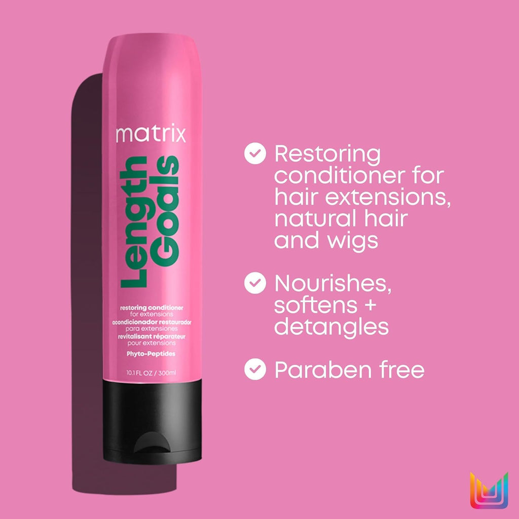 Matrix Length Goals Shampoo and Conditioner Set for Hair Extensions, Paraben Free, 10 Fl Oz D214796