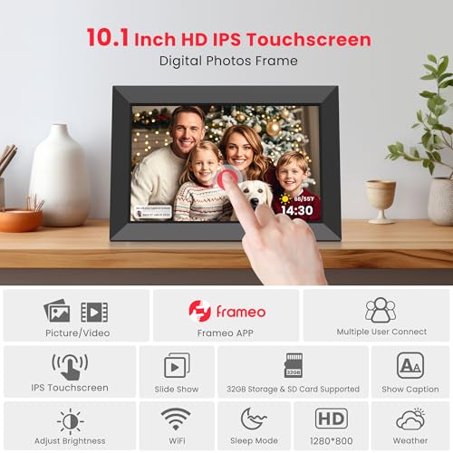 Frameo 10.1 Inch WiFi Digital Picture Frame with HD Touch Screen D28251