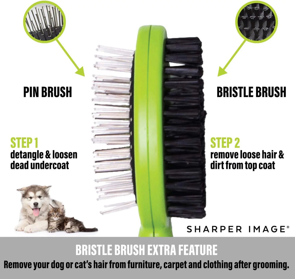 Sharper Image 2-Sided Pet Grooming Brush for Dogs & Cats X7249