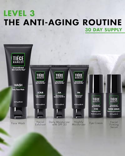 Tiege Hanley Men's Skin Care Set Level 3 with Face Wash, Scrub, Moisturizer, Eye Cream & Serum N18990