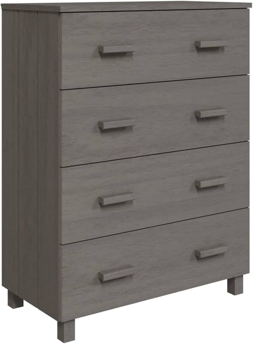 Tidyard Sideboard Buffet Cabinet, Pine Wood Storage Cabinet with 3 Drawers, Light Gray W728