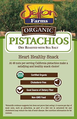 Setton Farms Organic Pistachios, Dry Roasted with Sea Salt, 7 Oz W61072