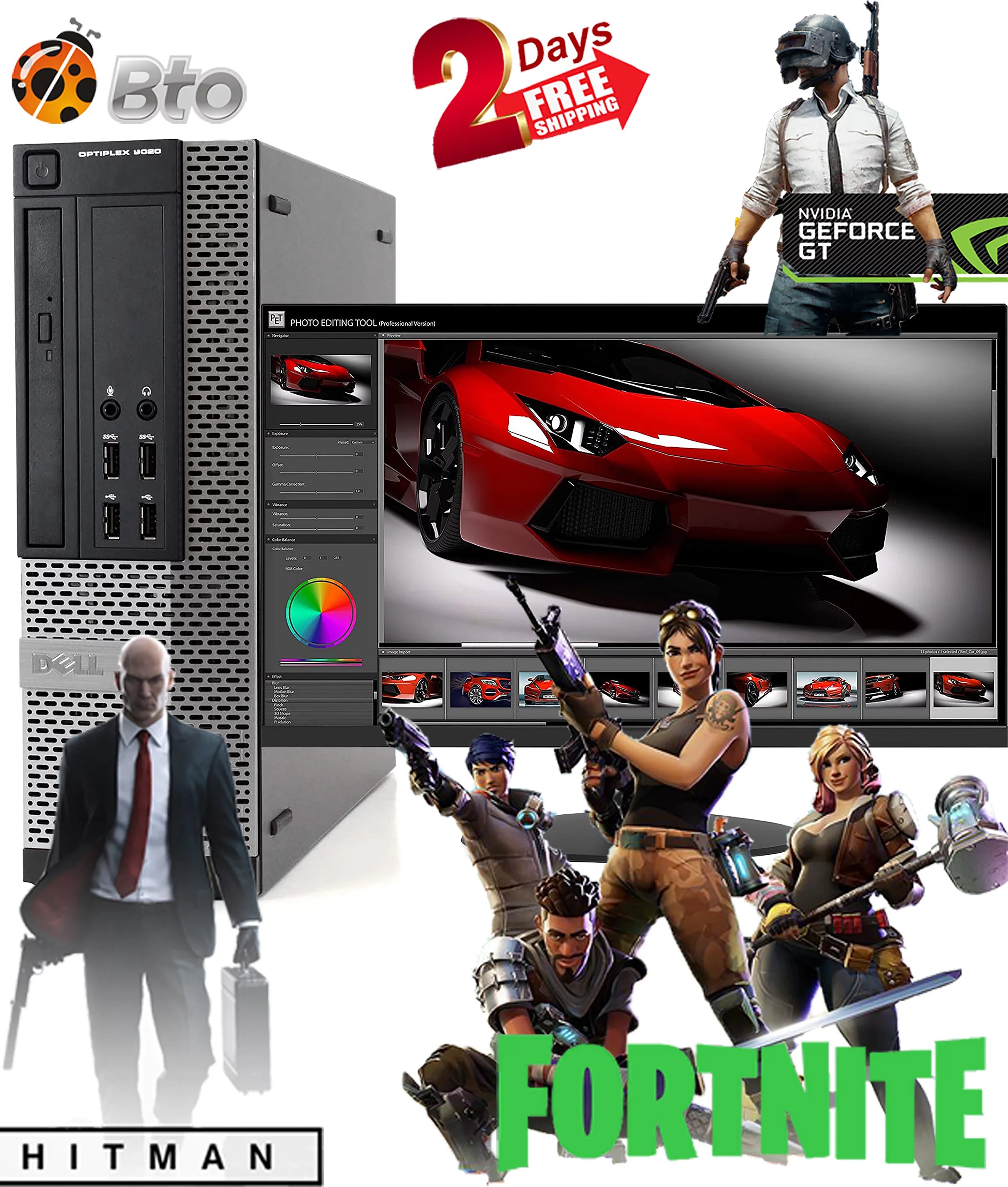Restored Gaming Dell Desktop SFF Computer PC Intel Core i54th Gen. Processor 16GB Ram, 500GB HDD, Nvidia GT 1030 DDR5, 19" LCD, Bto KB & Mouse, WiFi, Windows 10 (Refurbished)