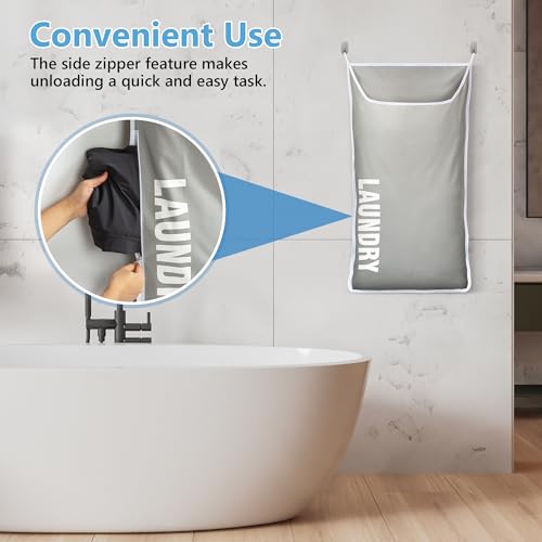 Hanging Laundry Hamper Bag – Over the Door Storage – XL Washable Organizer D33957