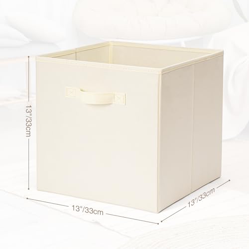 13 inch Fabric Storage Cubes 6 Pack with Handle, Collapsible Cube Bins L972
