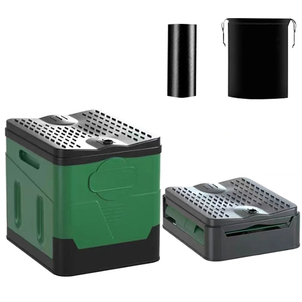 Dazzduo Folding Potty with Lid, Portable Toilet H4564