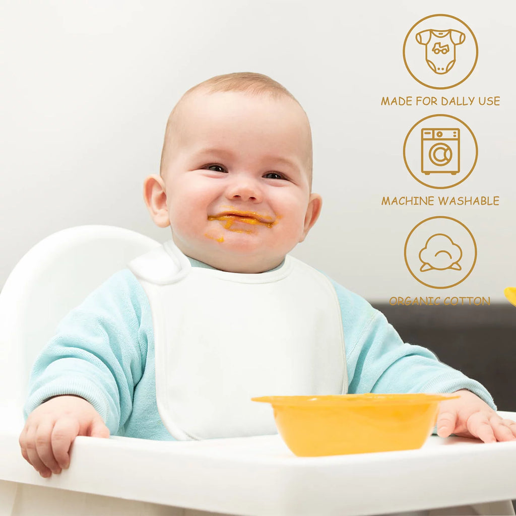 10Pcs Sublimation Baby Bibs White Cotton Waterproof DIY Blank B716