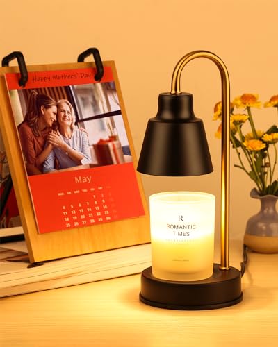 Candle Warmer Lamp with Timer & Dimmer, Electric Candle Warmer Adjustable Height/Heat with 2 Bulbs for Festival Gifts, Exquisite & Vintage Candle Lamp