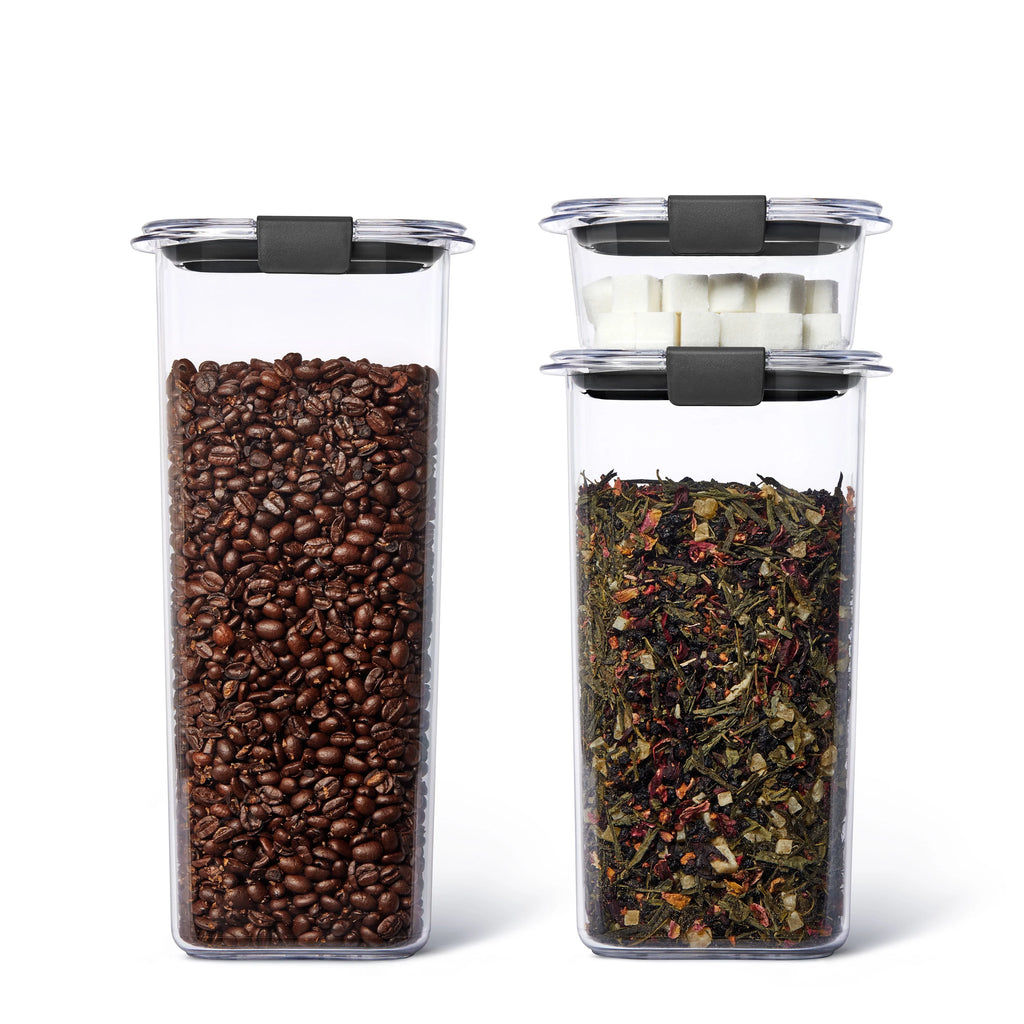 Rubbermaid Brilliance Pantry Set of 3 Food Storage Canisters with Latching Lids L2931