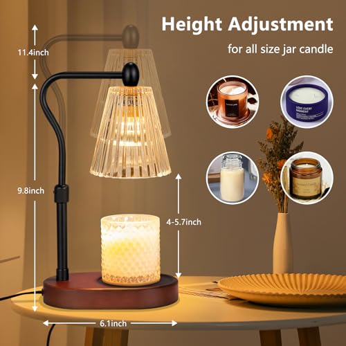 Candle Warmer Lamp with Timer and Dimmer, Electric Wax Melt Warmer with 2 Bulbs C83372