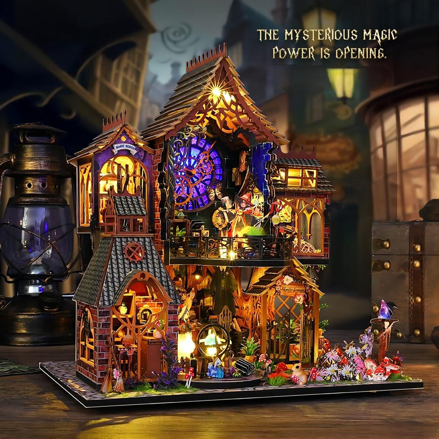 DIY Miniature House Kit with Dust Proof Cover & Tools, Wooden Dollhouse for Adults P73703