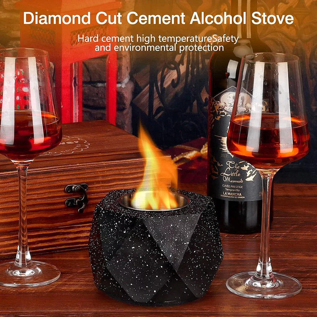 Concrete Tabletop Fire Pit Bowl Indoor Outdoor Portable S47487