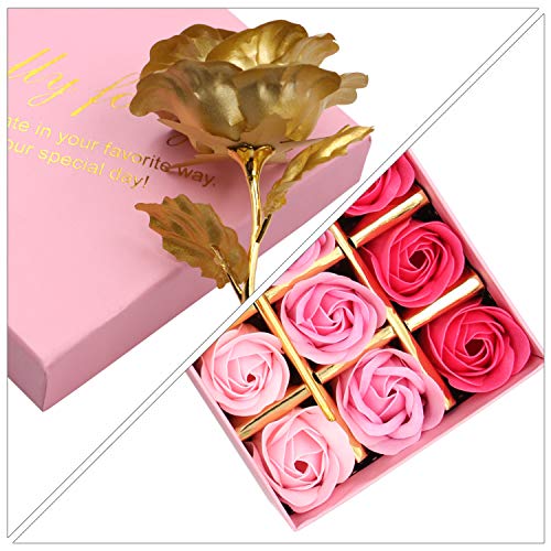 18 PCS Floral Scented Rose Petal Bath Soap Set with Plant Essential Oil W5775