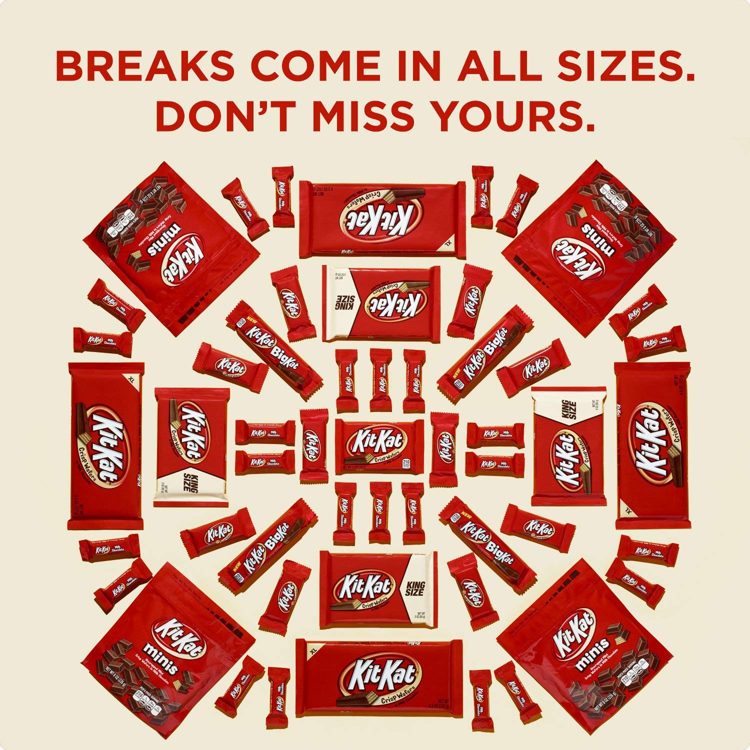 KIT KAT BIG KAT Milk Chocolate Wafer King Size Candy Bars, 3 oz (16 Count) D9190