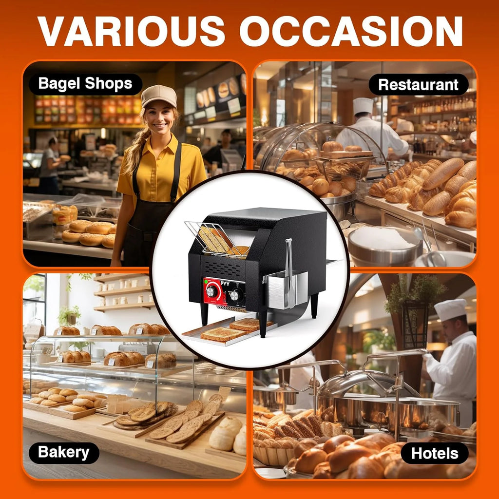 Commercial Conveyor Toaster for Restaurant Bun Bagel Bread, 150 Slices/h O5198