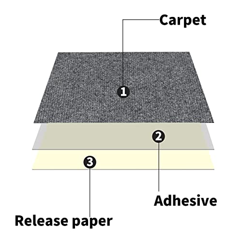 12Pcs Self Adhesive Carpet Tiles 12" x 12" Non-Slip Peel and Stick D8668
