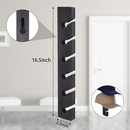 Hat Rack for Wall Baseball Cap Organizer Hanger (2 Pack) Wooden Brown C5457