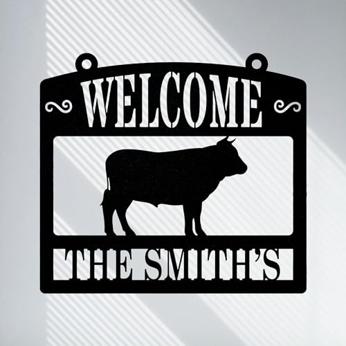 Customizable Bull Metal Signs for Farmhouse Decor N5721