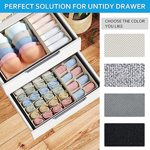 Drawer Organizers for Clothing, Foldable Underwear Organizer, Black, Set of 4 W1271