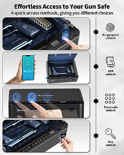 BILLCONCH Biometric Gun Safe for Handgun with Fingerprint Keypad P124