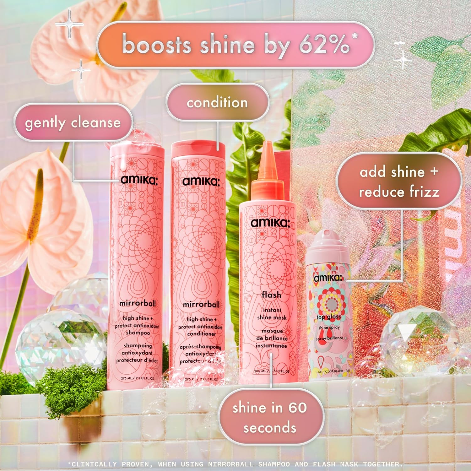 amika shine-o-sphere shine + protect routine set M68837