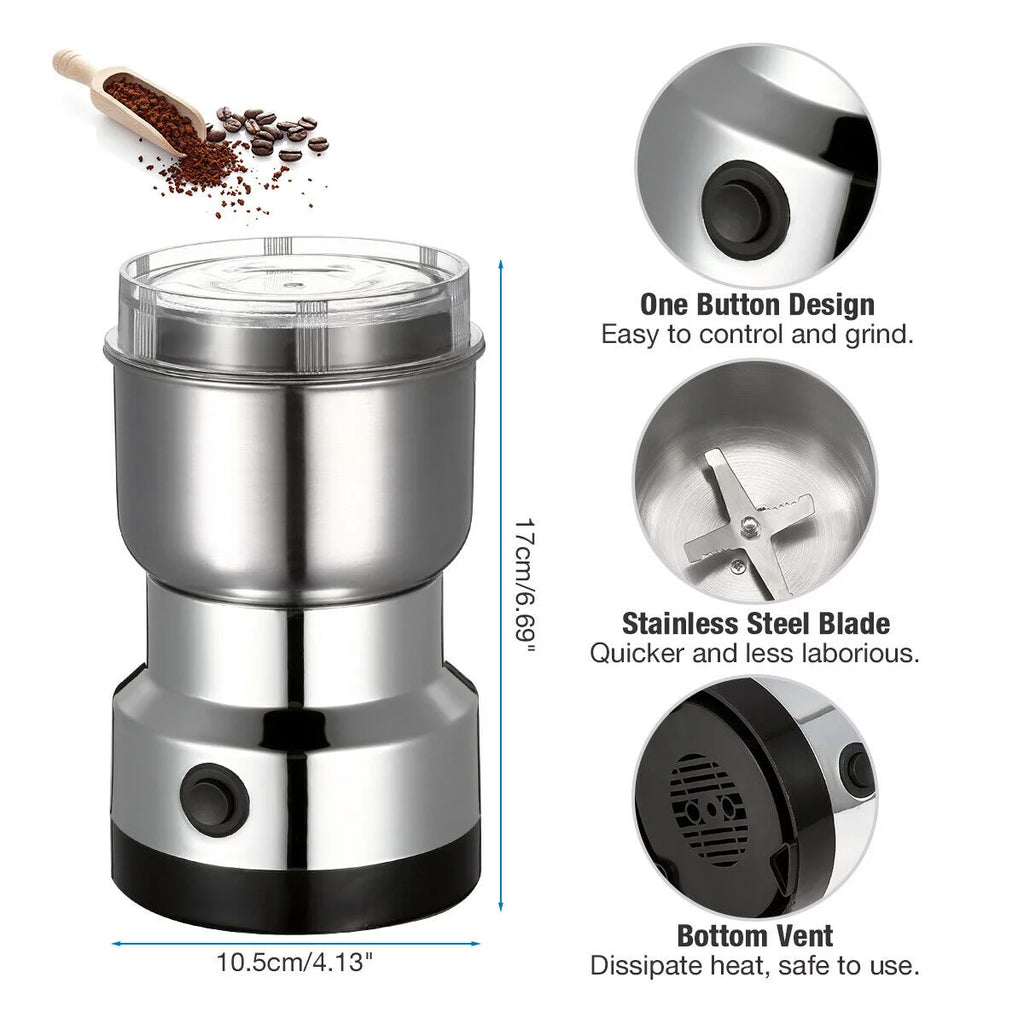 Stainless Steel Electric Coffee Grinder for Beans Spices and Nuts C8189