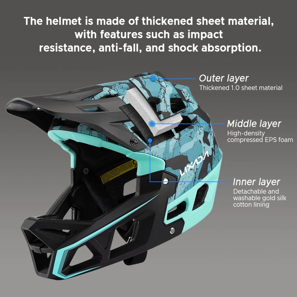 Lixada Adult Racing Downhill MTB Helmet F195