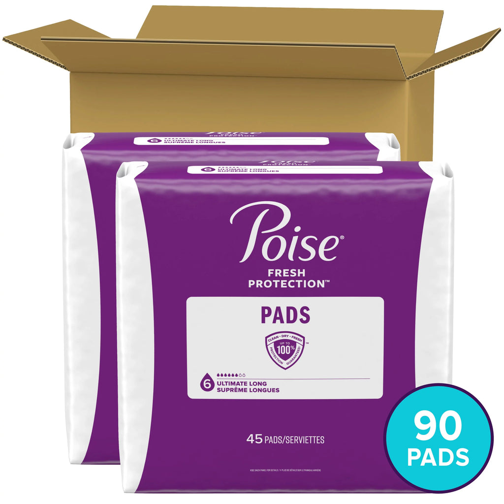 Poise Incontinence Pads for Women, 6 Drop, Ultimate Absorbency, 90 Ct R852219